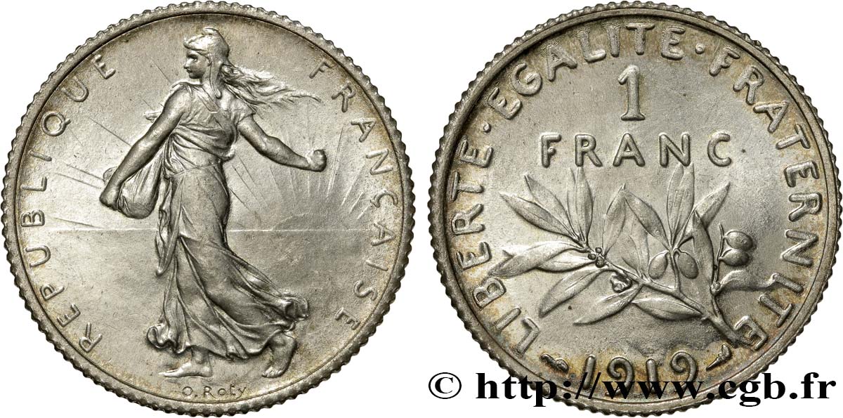 1 franc Semeuse 1919 Paris F.217/25 SPL63 