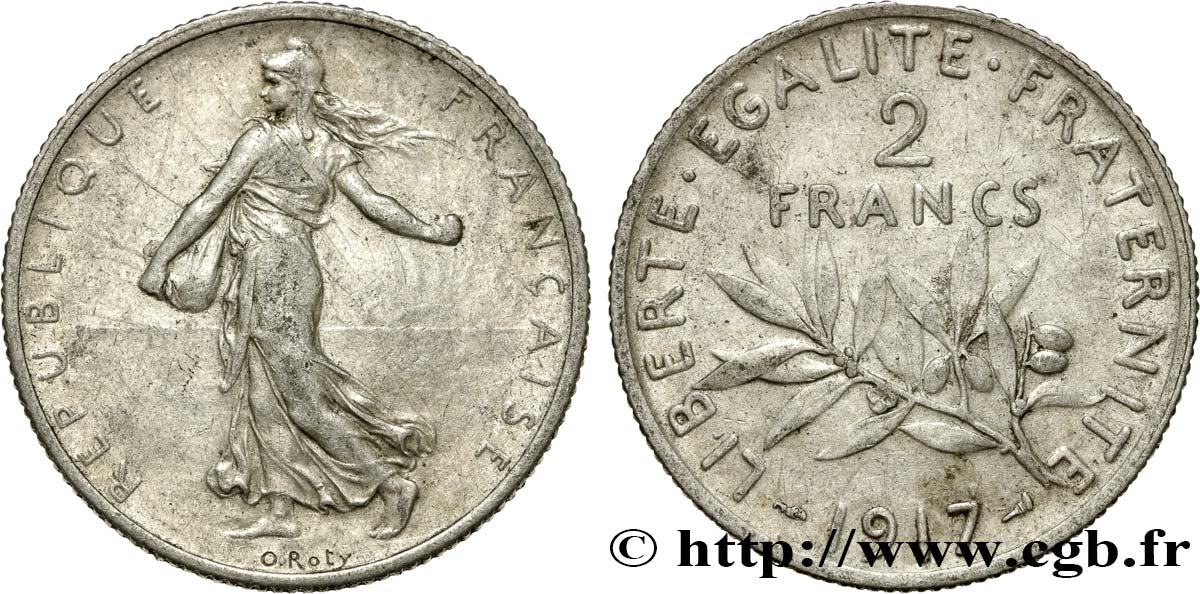 2 francs Semeuse 1917  F.266/19 AU50 