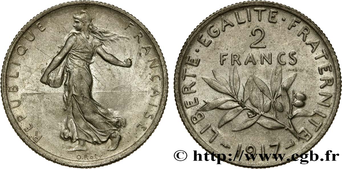 2 francs Semeuse 1917  F.266/19 EBC58 