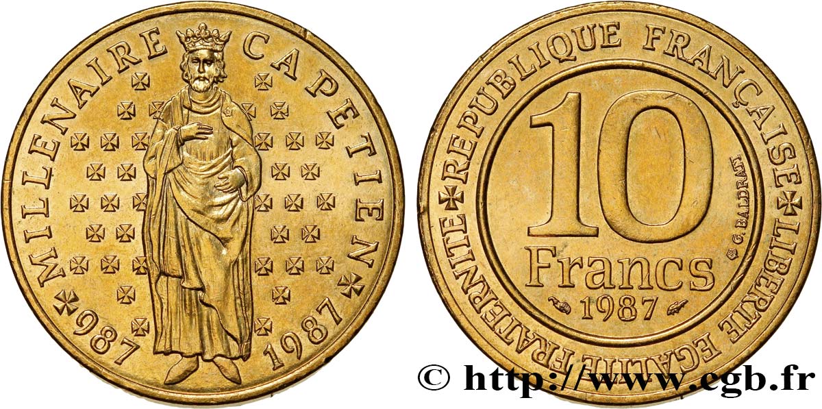Valeur Piece De Monnaie 10 Francs 1987 Millenaire Capetien