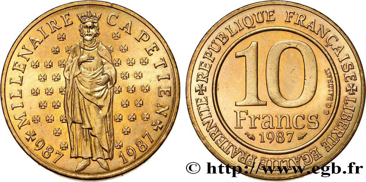 10 francs Millénaire Capétien 1987  F.371/2 SPL63 