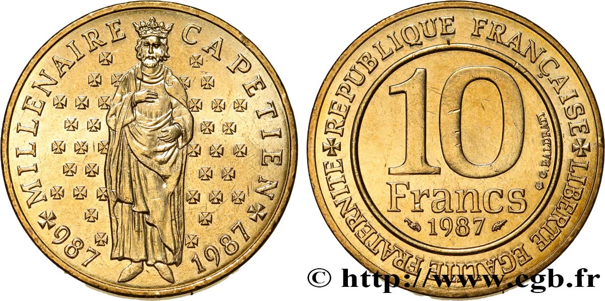 10 francs Millénaire Capétien 1987  F.371/2 SPL63 