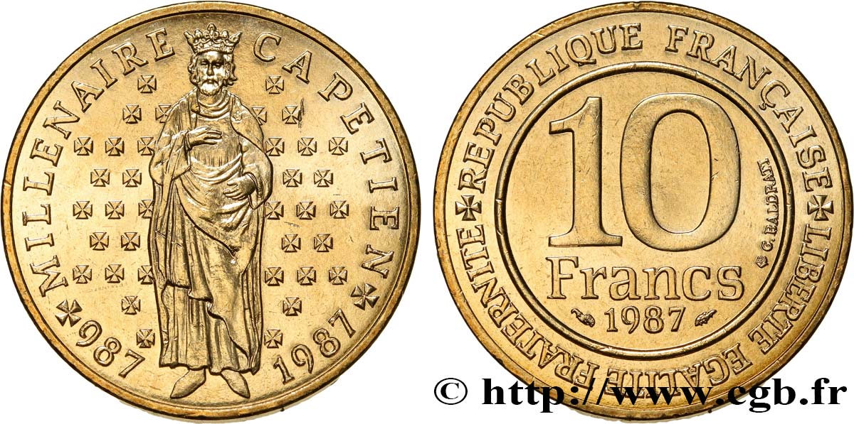 10 francs Millénaire Capétien 1987  F.371/2 SPL63 