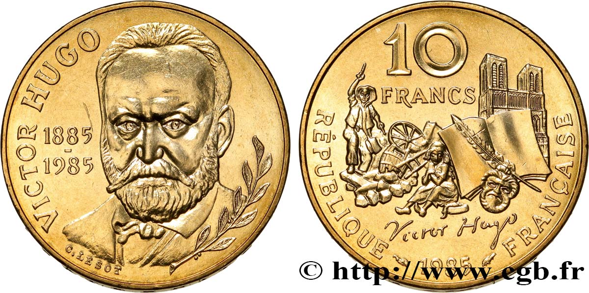 10 francs Victor Hugo 1985  F.370/2 MS63 