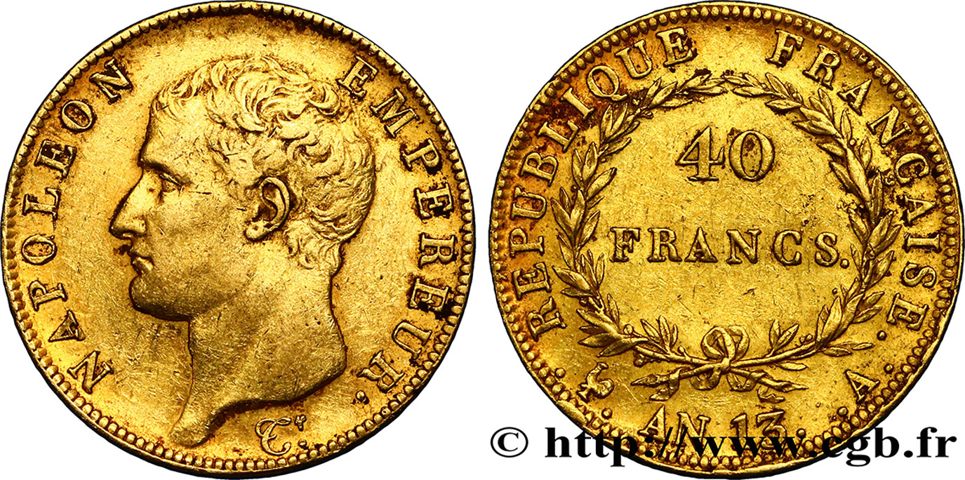 40 francs or Napoléon tête nue, Calendrier révolutionnaire 1805 Paris  F.537/1 fmd_380069 Modern coins