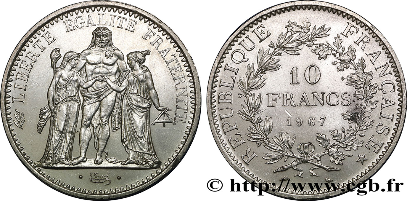 10 francs Hercule 1967  F.364/5 SUP 