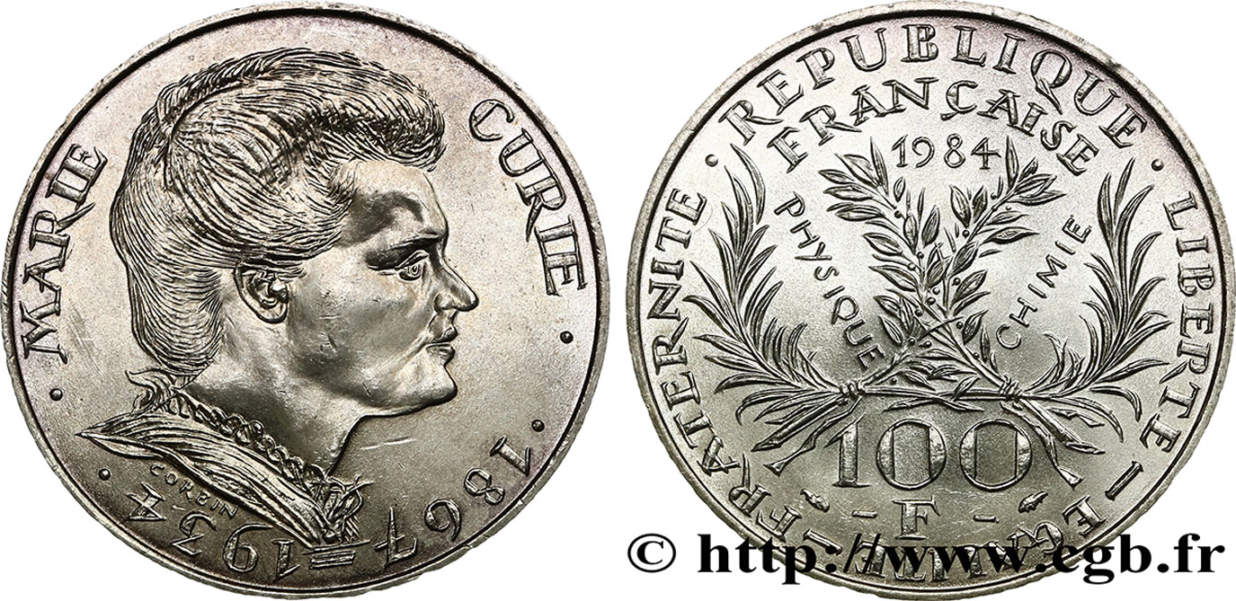 100 francs Marie Curie  1984 Paris F.452/2 AU55 