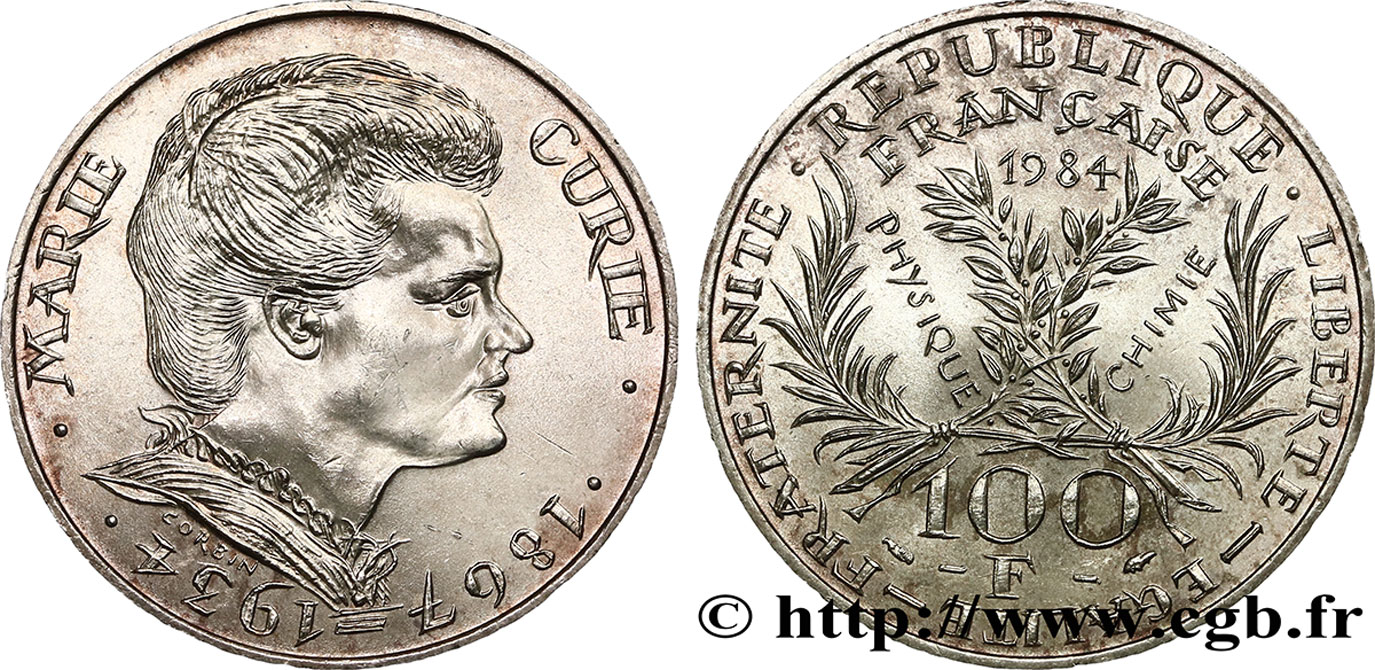 100 francs Marie Curie  1984 Paris F.452/2 SPL55 
