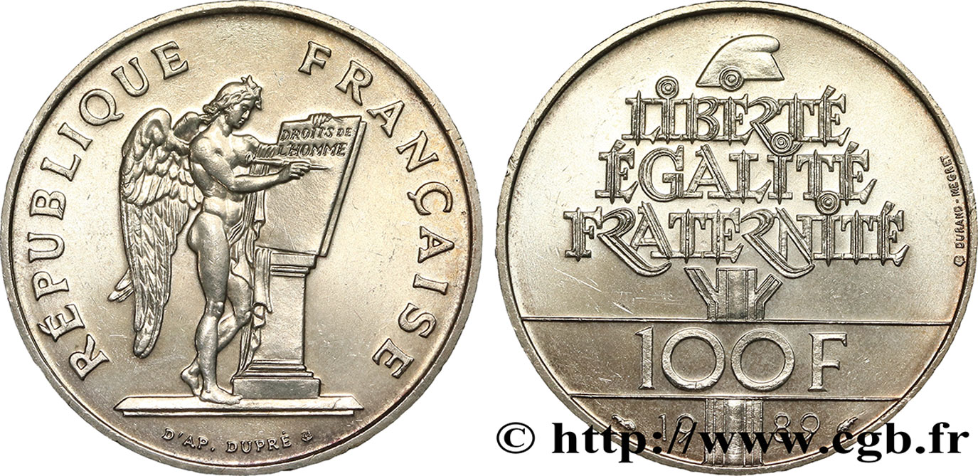 100 francs Droits de l’Homme 1989  F.457/2 EBC55 
