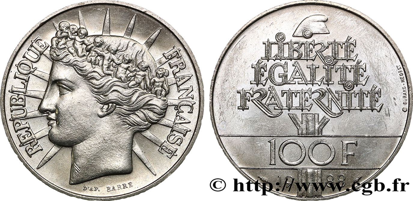 100 francs Fraternité 1988  F.456/2 AU52 