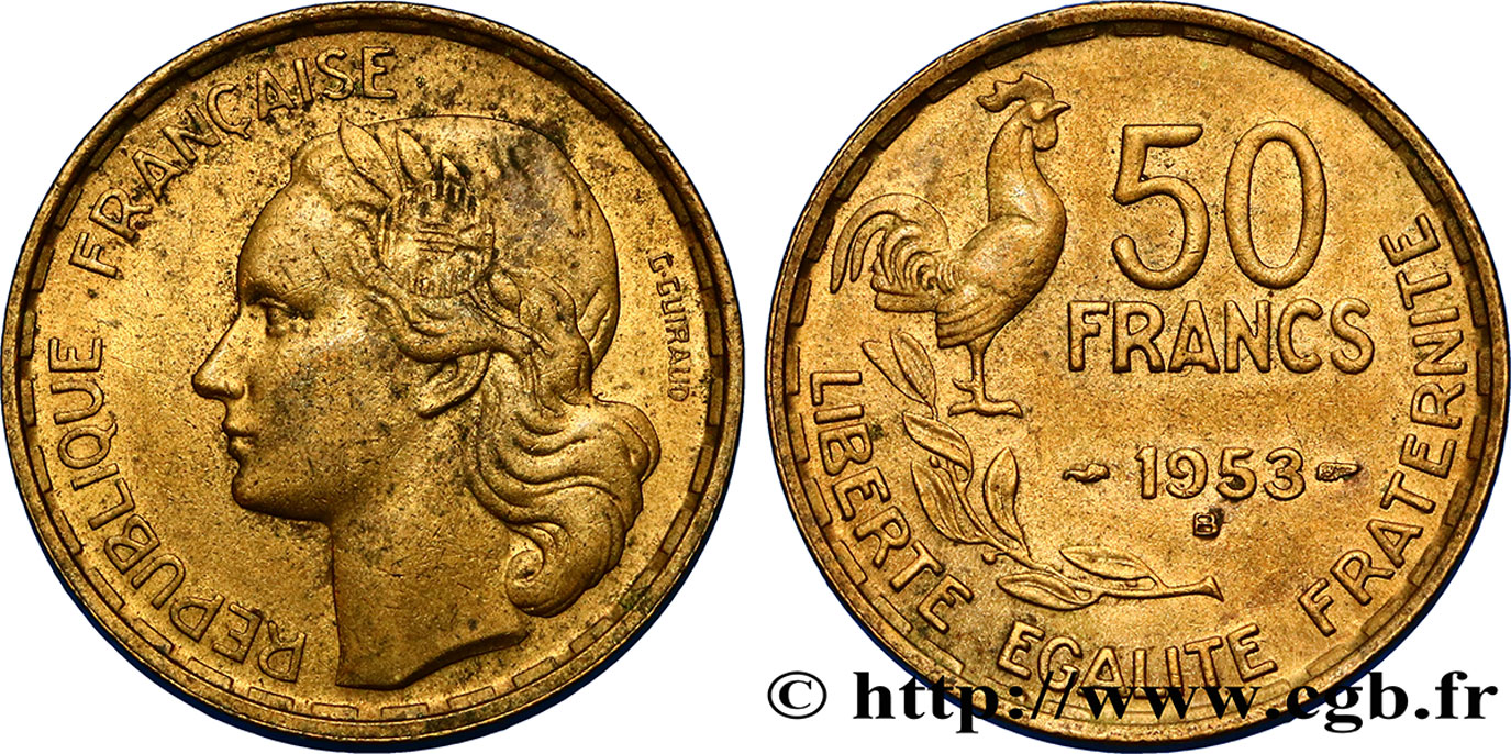 50 francs Guiraud 1953 Beaumont-Le-Roger F.425/11 TTB48 