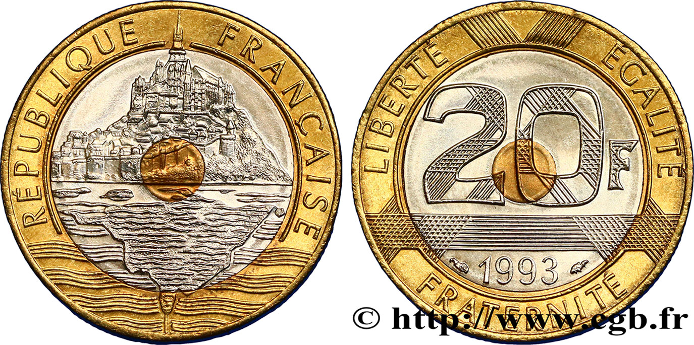 20 francs Mont Saint-Michel 1993 Pessac F.403/7 EBC60 