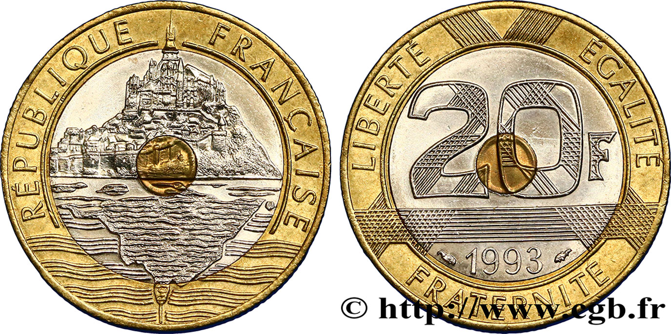 20 francs Mont Saint-Michel 1993 Pessac F.403/7 SUP60 