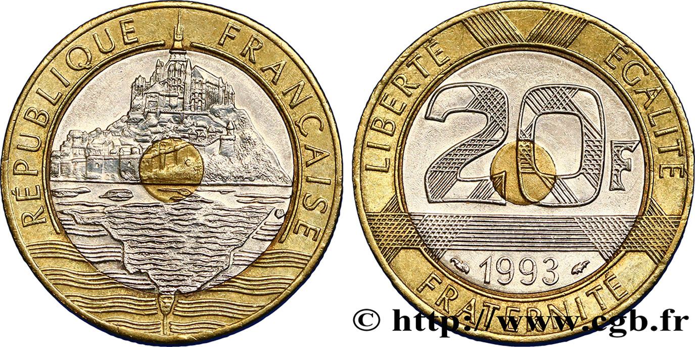 20 francs Mont Saint-Michel 1993 Pessac F.403/7 TTB50 