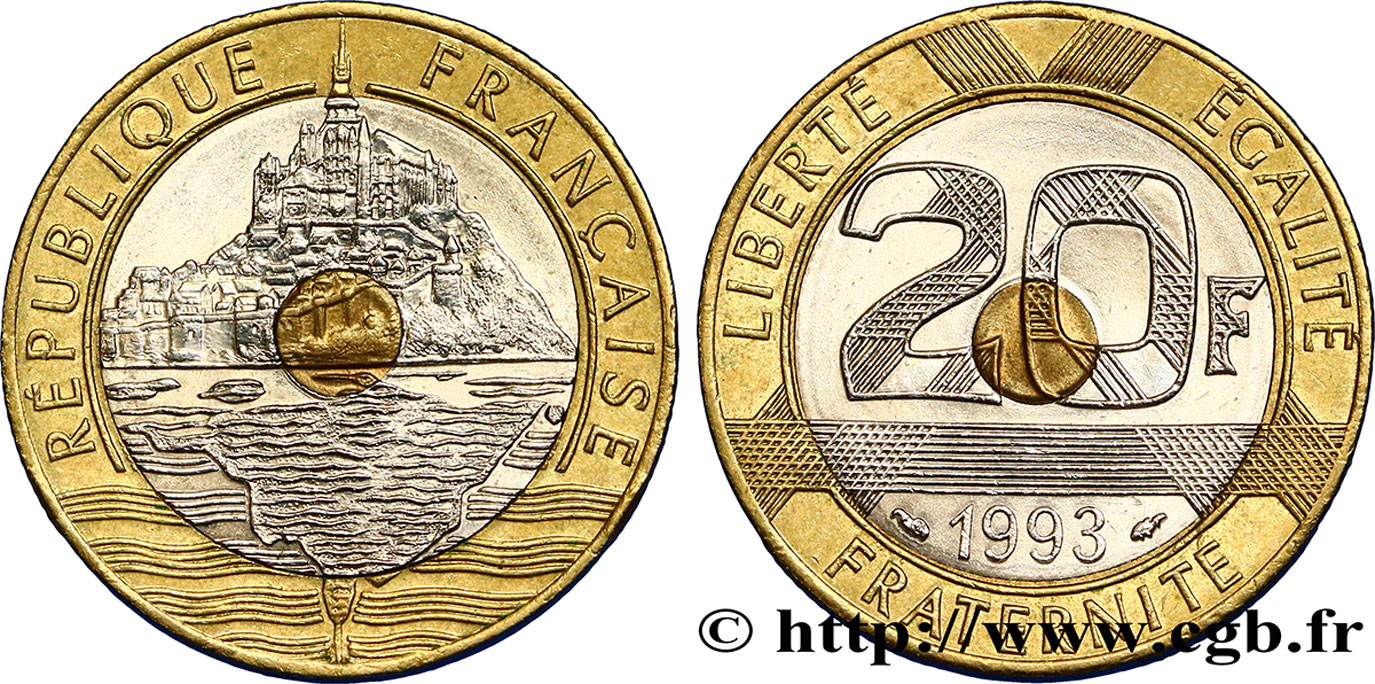 20 francs Mont Saint-Michel 1993 Pessac F.403/7 SUP60 
