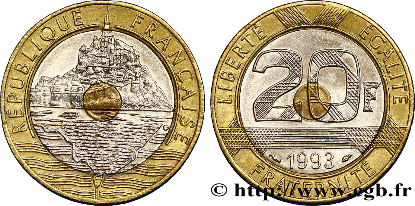 20 francs Mont Saint-Michel 1993 Pessac F.403/7 TTB50 
