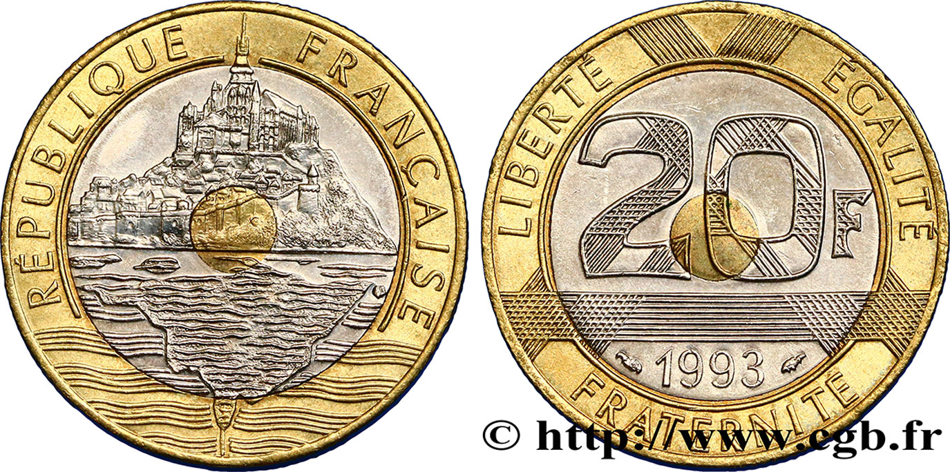 20 francs Mont Saint-Michel 1993 Pessac F.403/7 SS50 