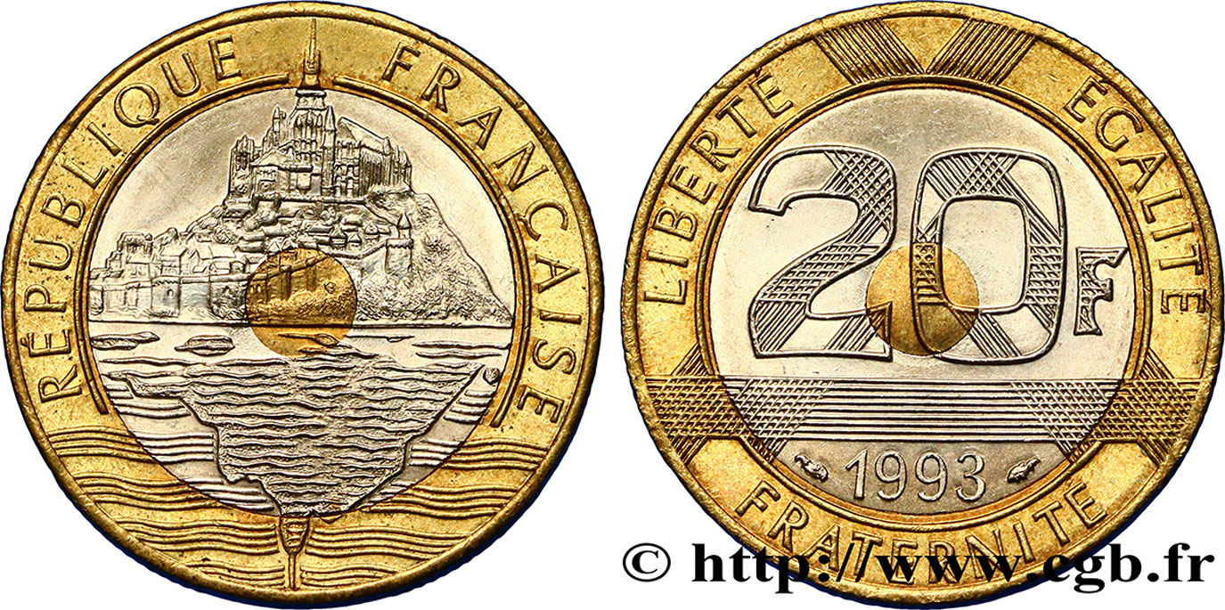 20 francs Mont Saint-Michel 1993 Pessac F.403/7 SS50 