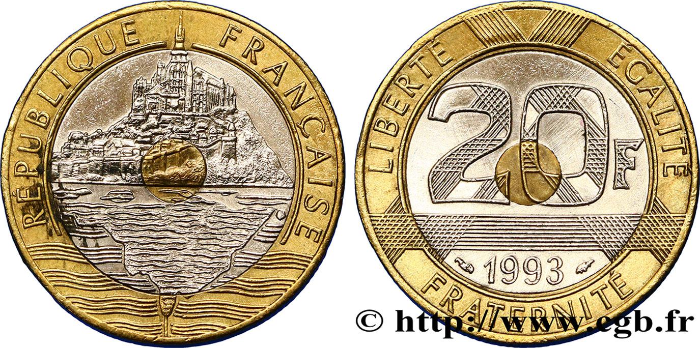 20 francs Mont Saint-Michel 1993 Pessac F.403/7 TTB50 