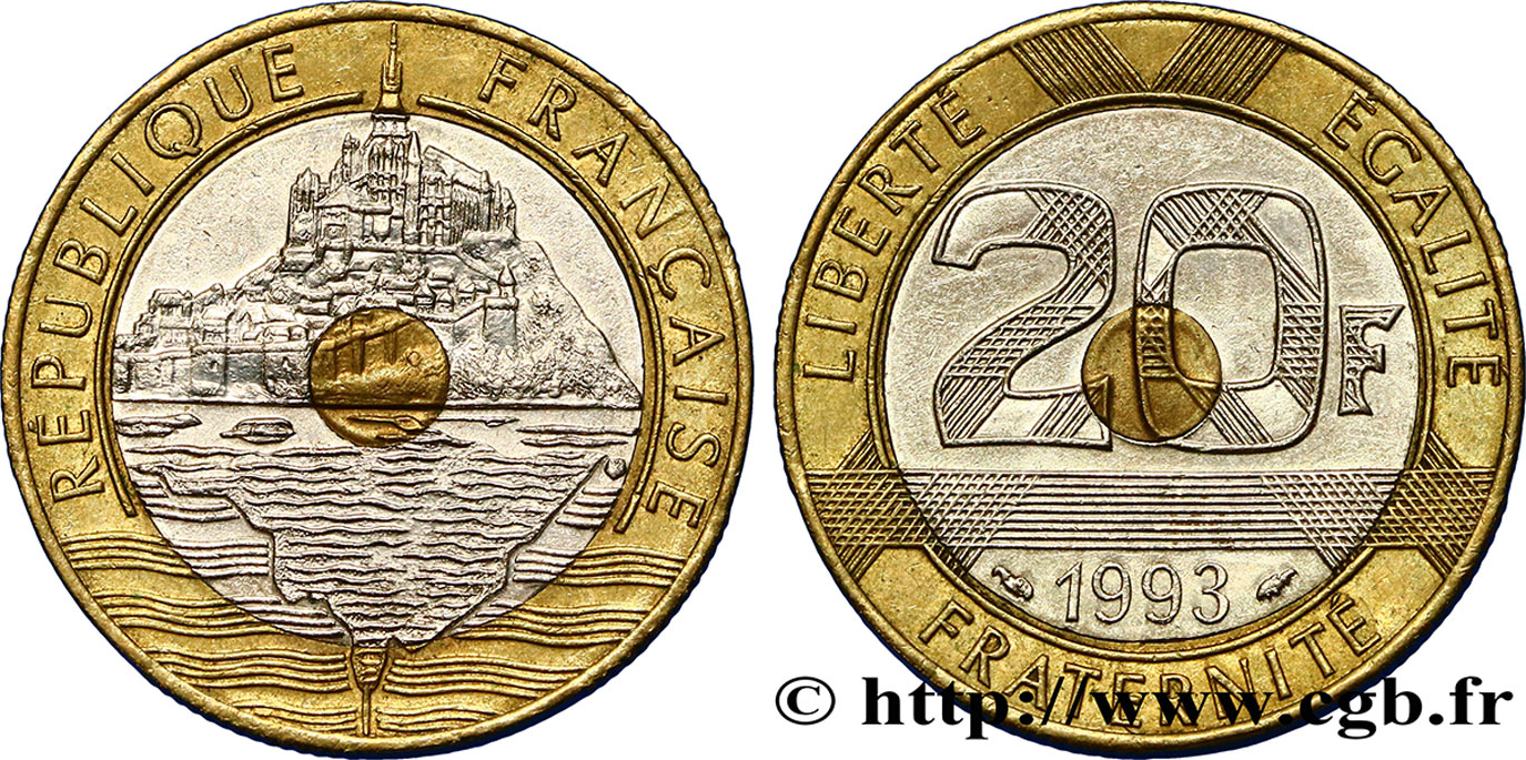 20 francs Mont Saint-Michel 1993 Pessac F.403/7 BB50 
