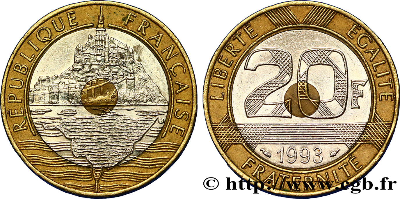 20 francs Mont Saint-Michel 1993 Pessac F.403/7 TTB50 