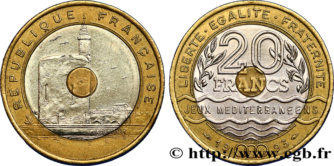 20 francs Jeux Méditerranéens 1993 Pessac F.404/2 AU52 