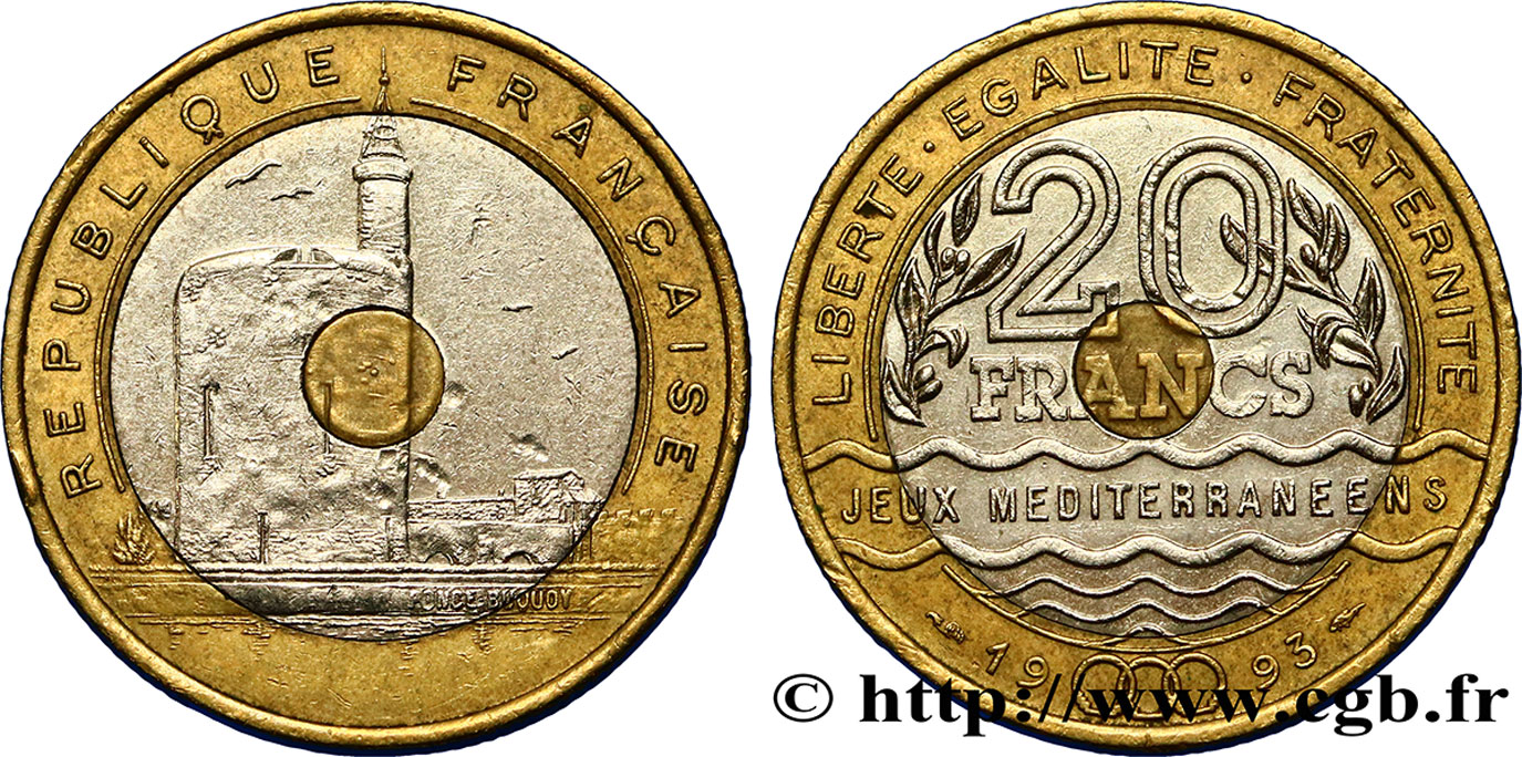 20 francs Jeux Méditerranéens 1993 Pessac F.404/2 BB52 