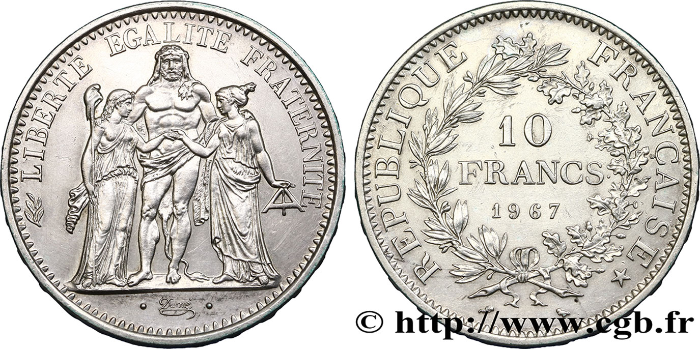 10 francs Hercule 1967  F.364/5 q.SPL 