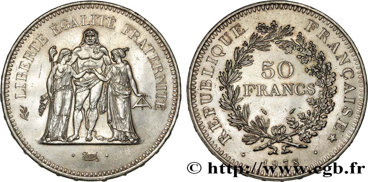 Valeur Pièce 50 Francs Argent Hercule 1978
