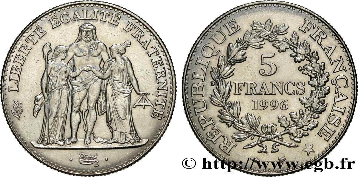 5 francs Hercule de Dupré 1996  F.346/2 SUP55 