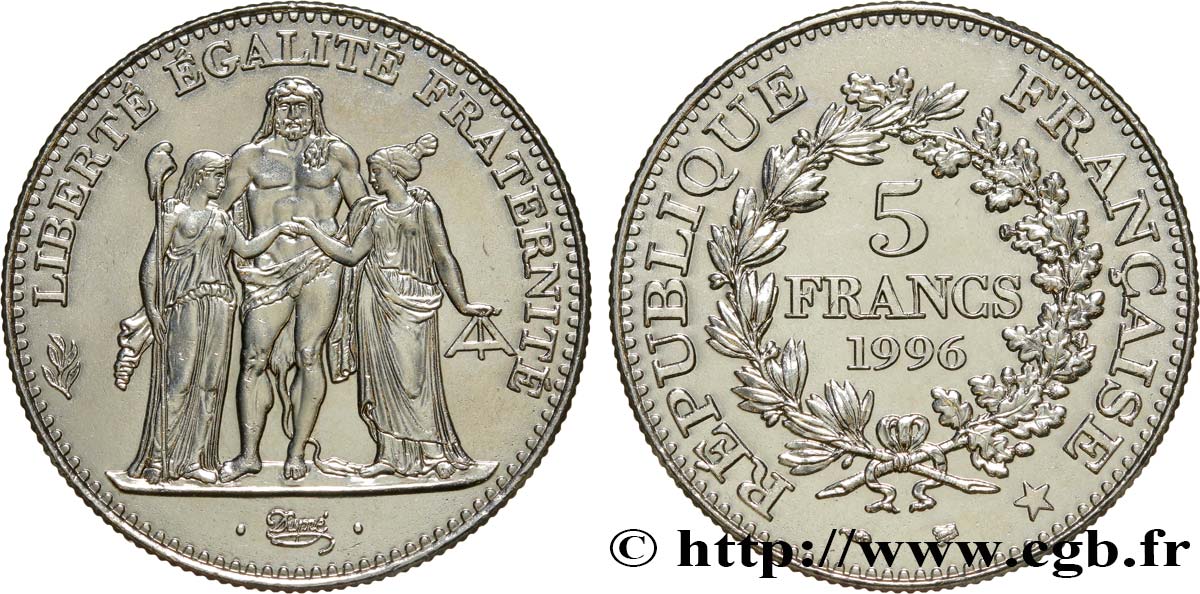 5 francs Hercule de Dupré 1996  F.346/2 SUP55 