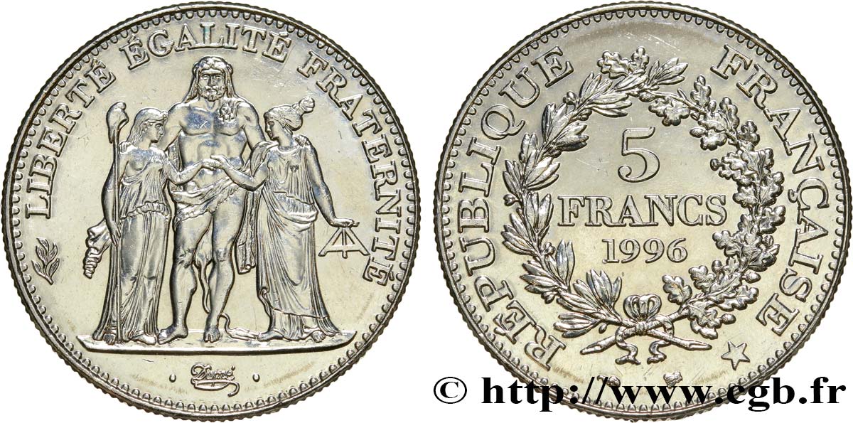 5 francs Hercule de Dupré 1996  F.346/2 AU55 