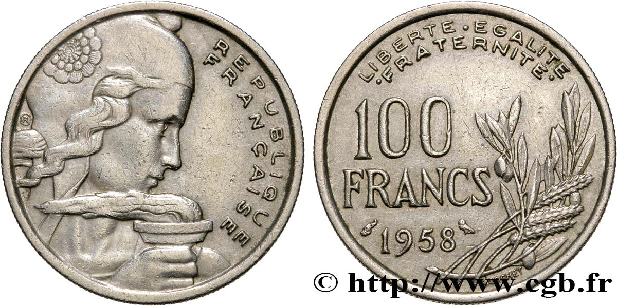 100 francs Cochet, chouette 1958  F.450/13 TTB42 