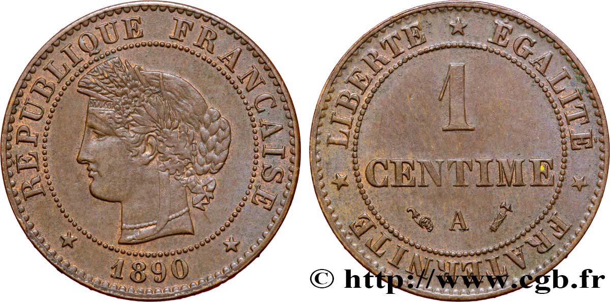 1 centime Cérès 1890 Paris F.104/17 TTB48 