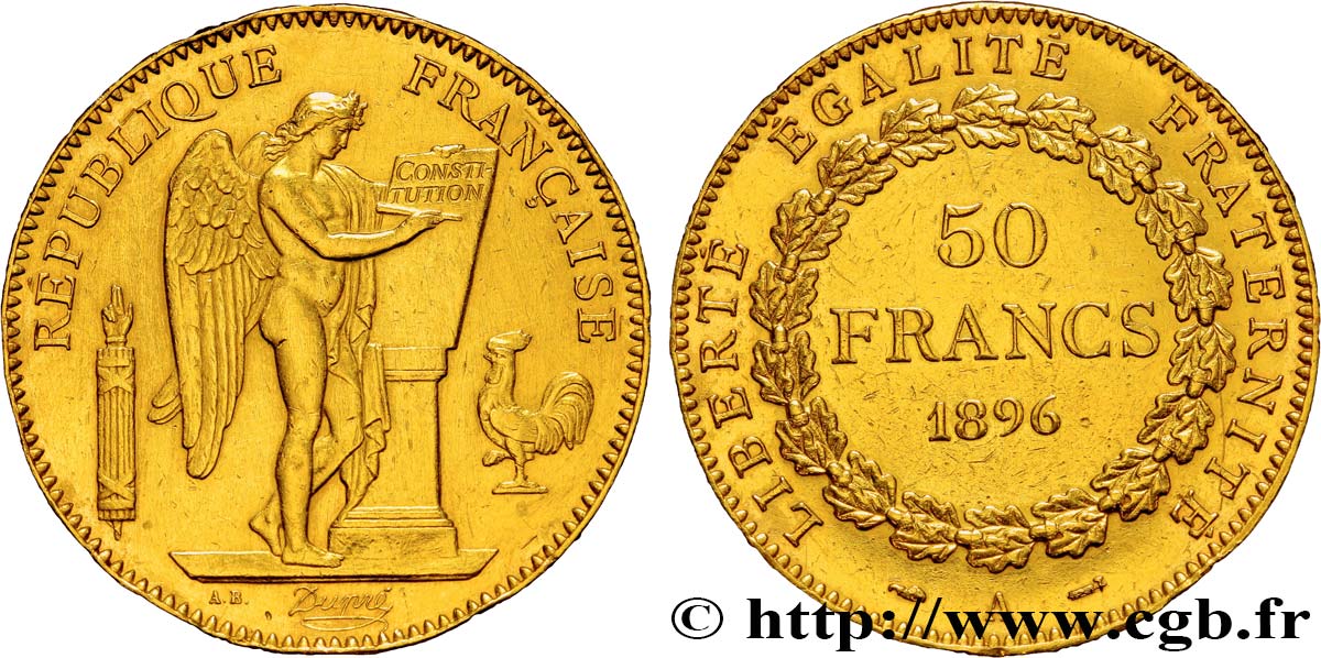 50 francs or Génie 1896 Paris F.549/4 BB52 