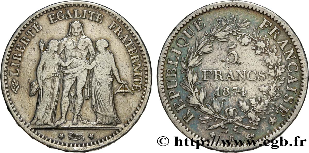 5 francs Hercule 1874 Paris F.334/12 BC 