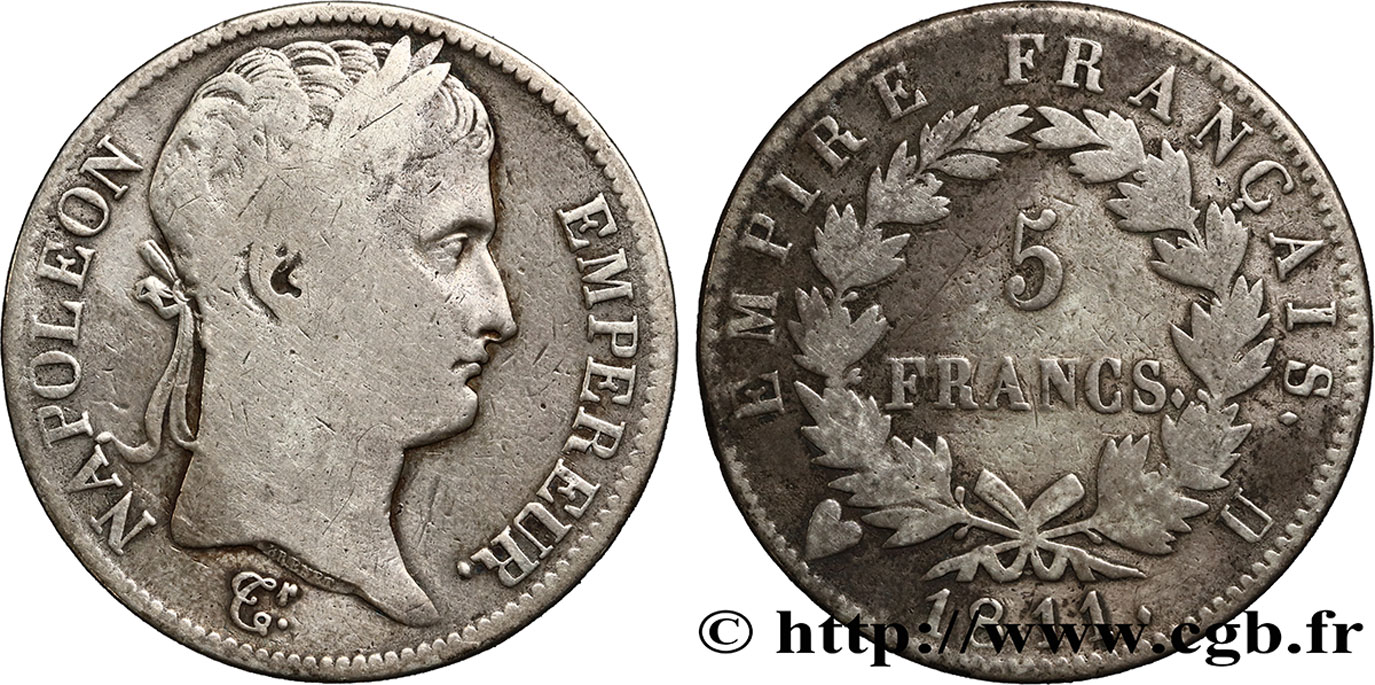 5 francs Napoléon Empereur, Empire français 1811 Turin F.307/39 F15 