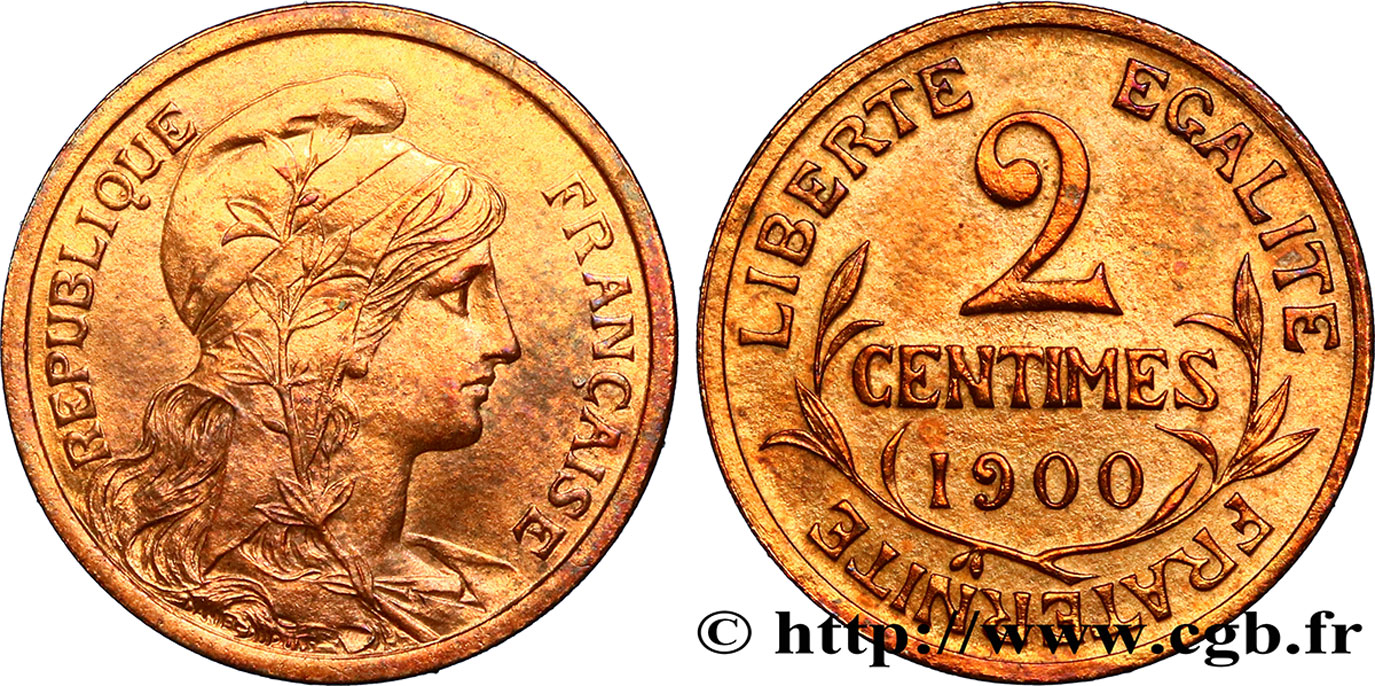 2 centimes Daniel-Dupuis 1900 Paris F.110/4 SPL55 