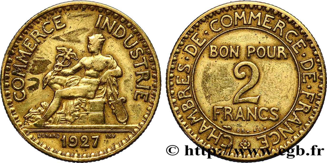 2 francs Chambres de Commerce 1927  F.267/9 VF 