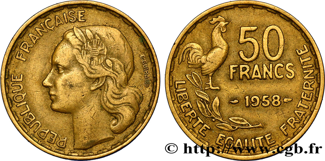 50 francs Guiraud 1958  F.425/14 XF40 