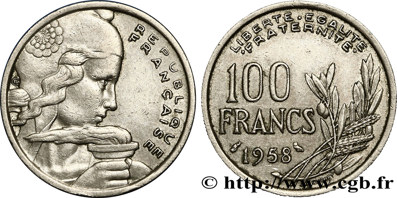 100 francs Cochet, chouette 1958  F.450/13 MBC45 