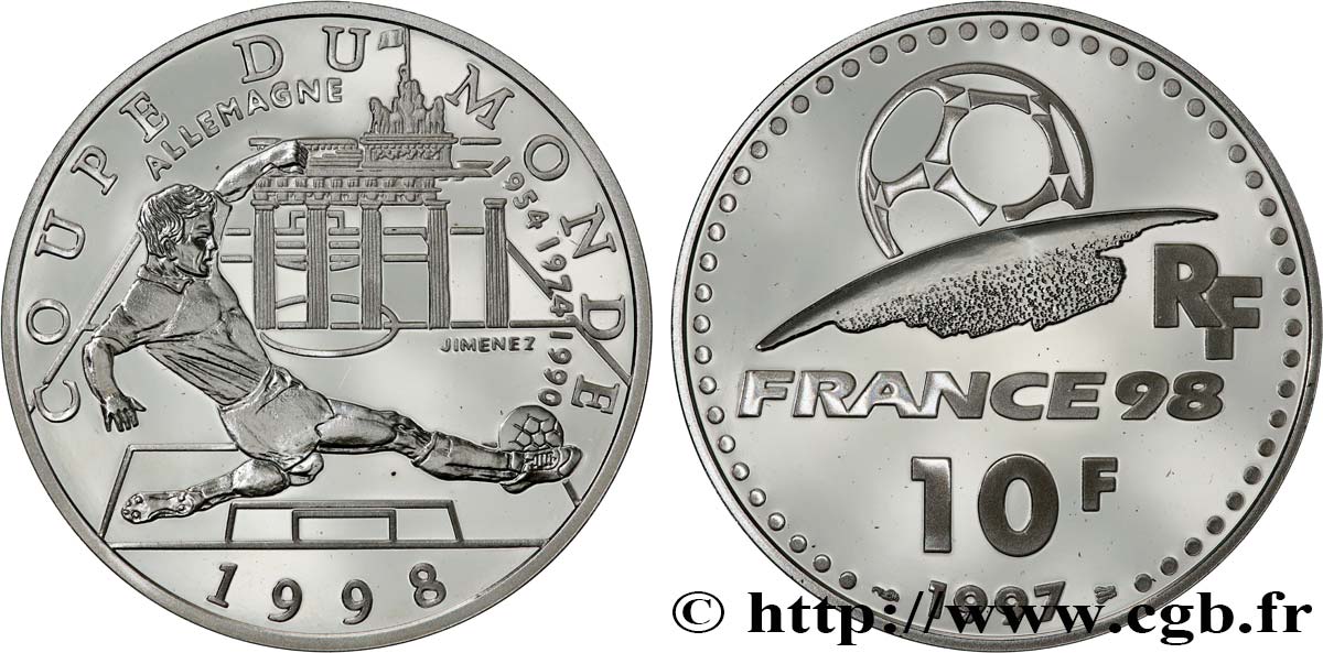 Belle Épreuve 10 francs - Allemagne 1997 Paris F5.1308 1 MS 