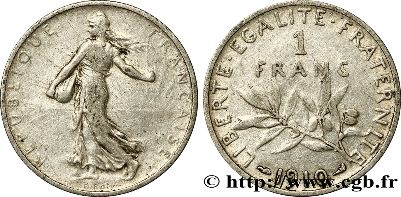 1 franc Semeuse 1910 Paris F.217/15 TB30 