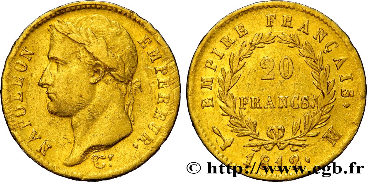 20 francs or Napoléon tête laurée, Empire français 1812 Toulouse F.516/25 TTB48 