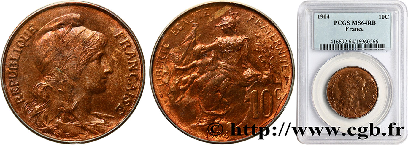 10 centimes Daniel-Dupuis 1904  F.136/13 fST64 PCGS
