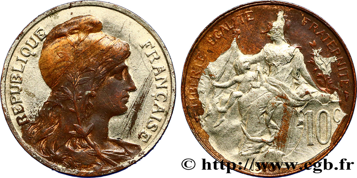 10 centimes Daniel-Dupuis, argenté 1910  F.136/19 var. MBC42 