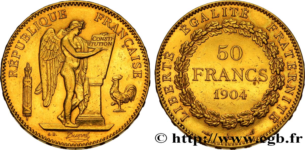 50 francs or Génie 1904 Paris F.549/6 SPL 