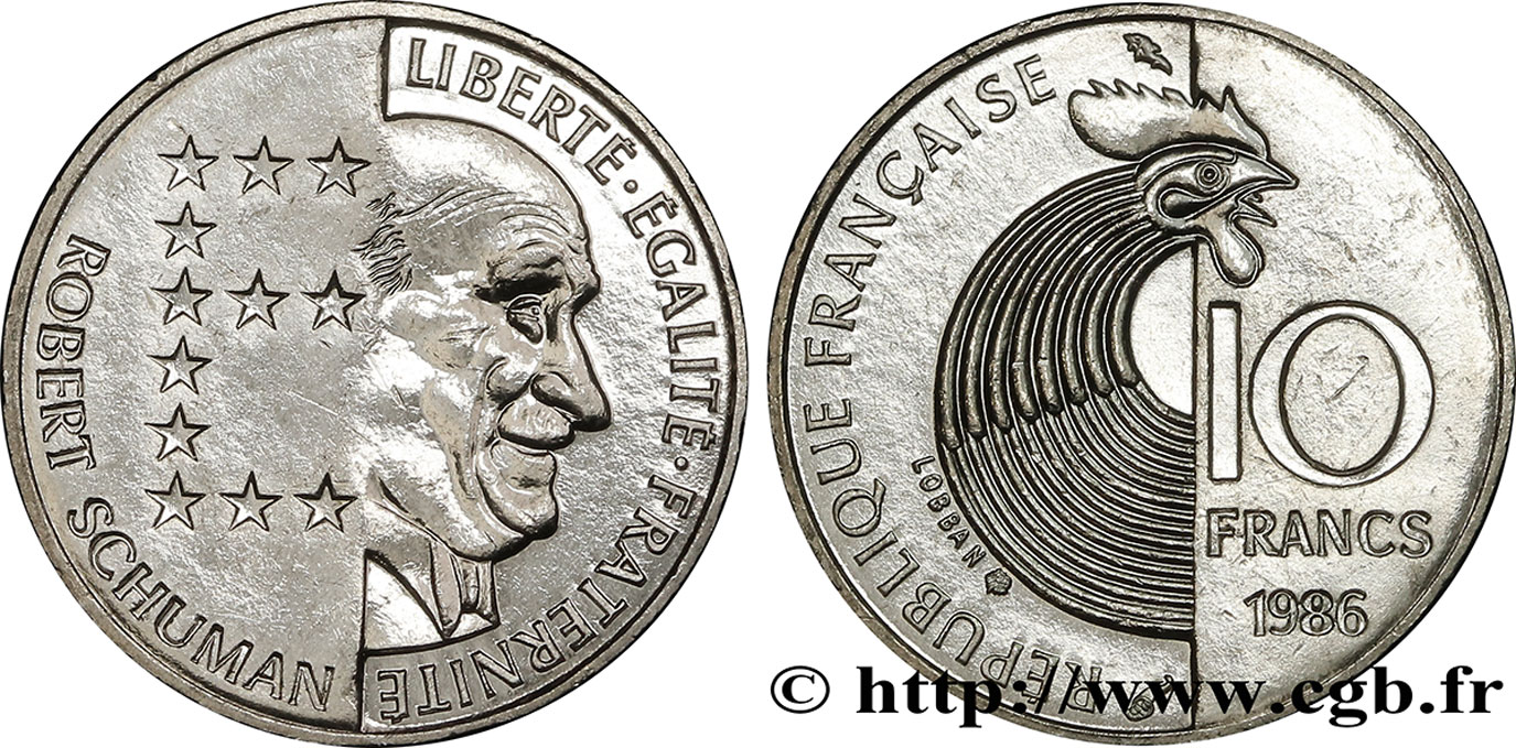 10 francs Robert Schuman 1986 Pessac F.374/2 SUP58 