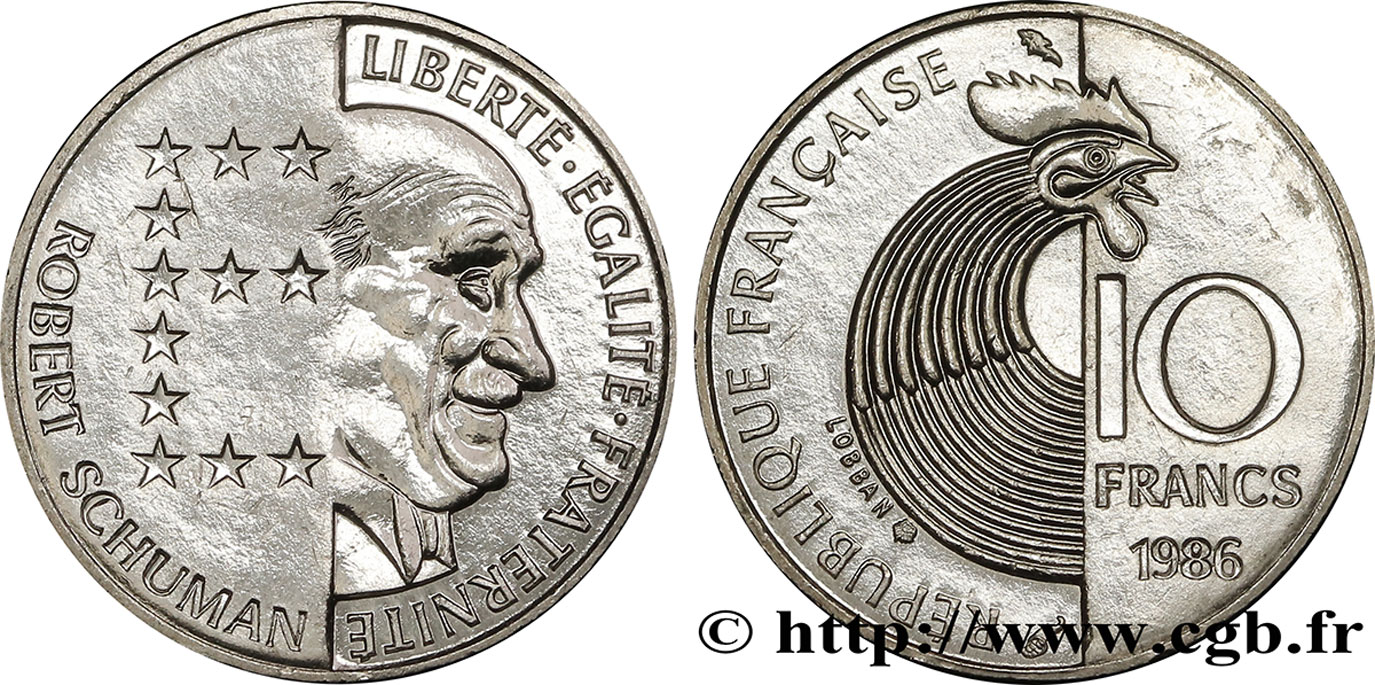 10 francs Robert Schuman 1986 Pessac F.374/2 AU58 