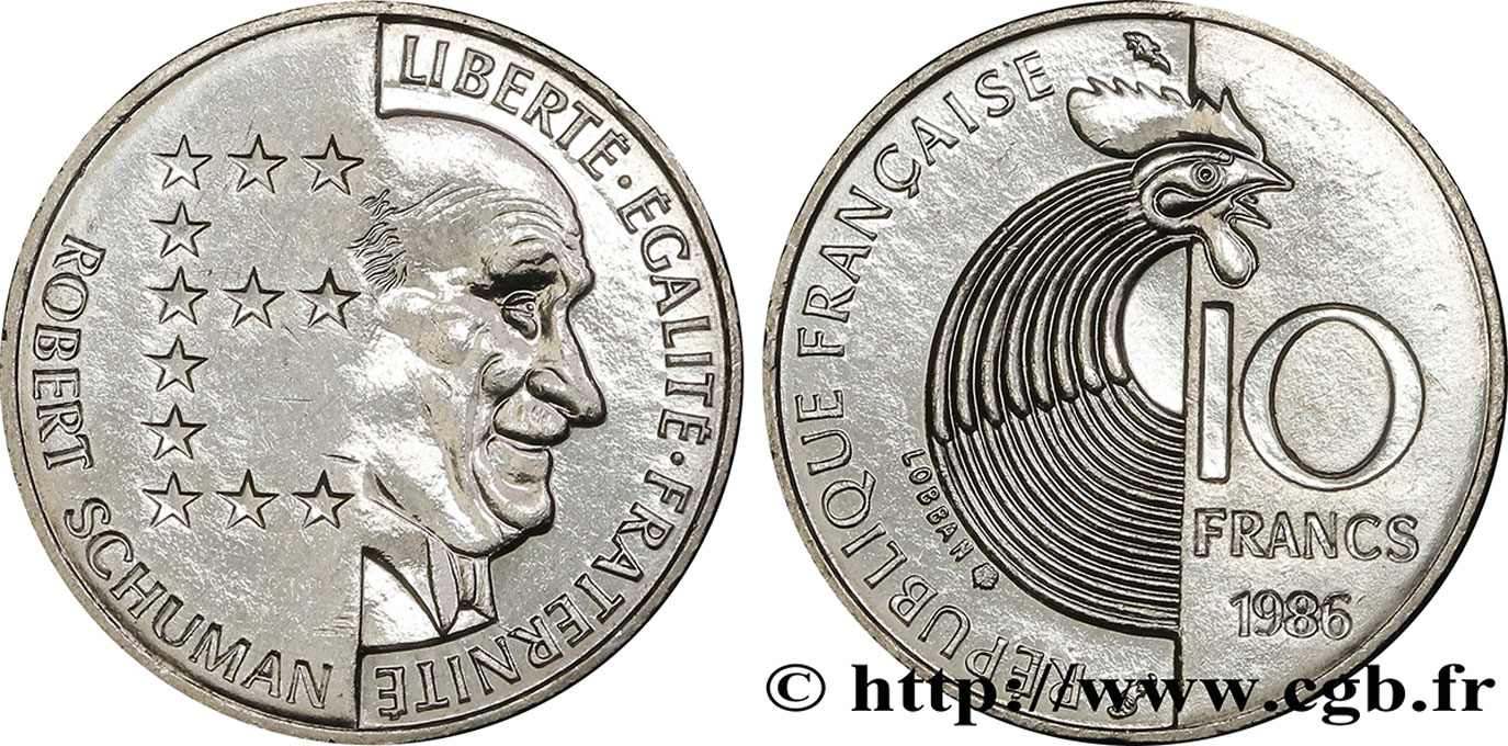 10 francs Robert Schuman 1986 Pessac F.374/2 SUP58 